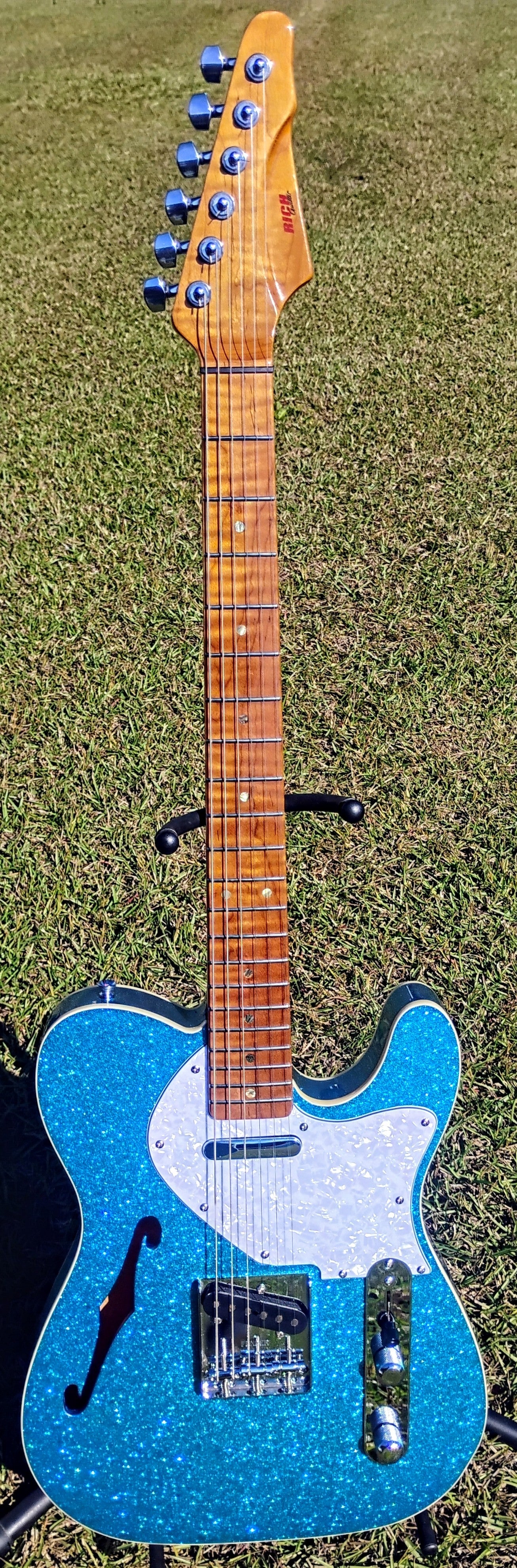 RICH Guitar Myrtle Beach HYB DLX T #051 Blue Sparkle with DLX Gig Bag